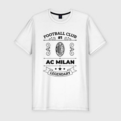 Футболка slim-fit AC Milan: Football Club Number 1 Legendary, цвет: белый