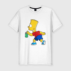 Мужская slim-футболка Барт Симпсон принт
