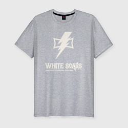 Футболка slim-fit Белые шрамы лого винтаж, цвет: меланж