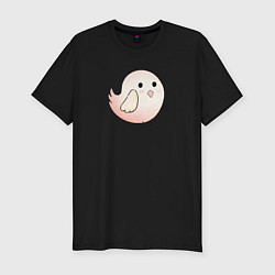 Мужская slim-футболка Милая круглая птичка