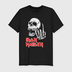 Футболка slim-fit Iron Maiden, Череп, цвет: черный