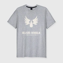 Мужская slim-футболка Кровавые ангелы лого винтаж