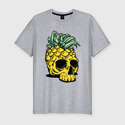 Футболка slim-fit Череп-ананас Лето, цвет: меланж