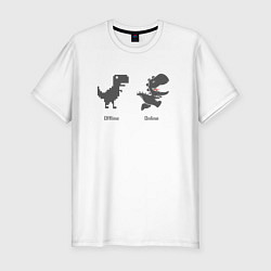 Мужская slim-футболка Google Dinosaur оставайся на связи