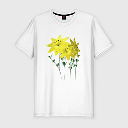 Мужская slim-футболка Flowers yellow