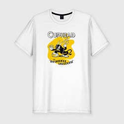 Футболка slim-fit Cuphead - дьявол, цвет: белый