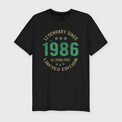Футболка slim-fit Легенда с 1986 года, цвет: черный
