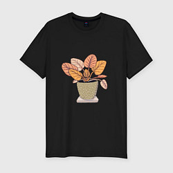 Мужская slim-футболка Комнатный цветочек