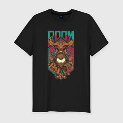 Мужская slim-футболка Doom - demon