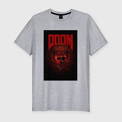 Футболка slim-fit Doom - helmet skull, цвет: меланж