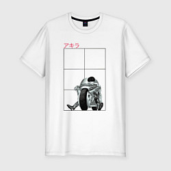 Мужская slim-футболка Акира Мицуро на байке