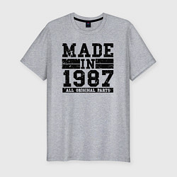 Мужская slim-футболка Сделано в 1987 оригинальные детали