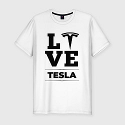 Мужская slim-футболка Tesla Love Classic