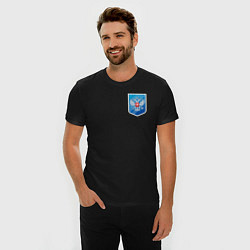 Футболка slim-fit Синий герб России, цвет: черный — фото 2