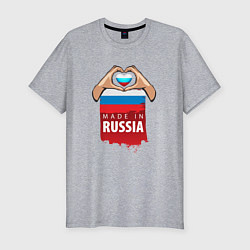 Мужская slim-футболка Люблю Россию