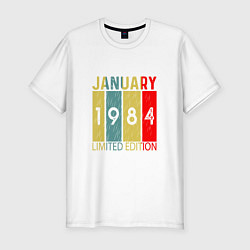 Футболка slim-fit 1984 - Январь, цвет: белый