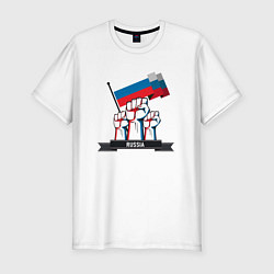 Мужская slim-футболка Кулаки Русская сила