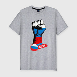 Мужская slim-футболка Сжатый кулак Made in Russia