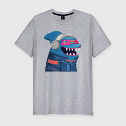 Мужская slim-футболка Борзый кульный акулёныш
