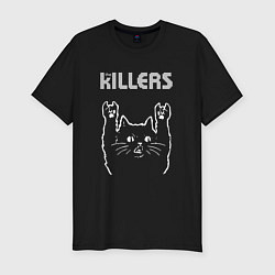 Футболка slim-fit The Killers рок кот, цвет: черный