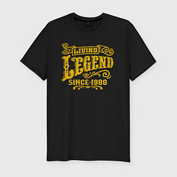Мужская slim-футболка Живая легенда с 1988 года