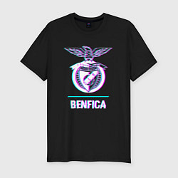 Мужская slim-футболка Benfica FC в стиле glitch