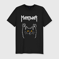 Мужская slim-футболка Manowar rock cat