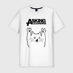 Футболка slim-fit Asking Alexandria - rock cat, цвет: белый