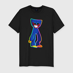 Мужская slim-футболка Poppy Playtime: Хагги Вагги разноцветный неон