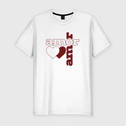 Мужская slim-футболка Amor, Amor - два сердца