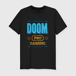 Футболка slim-fit Игра Doom pro gaming, цвет: черный