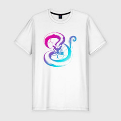 Мужская slim-футболка Ретро Змея