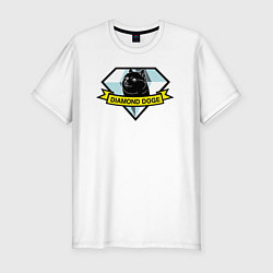 Футболка slim-fit Пёс Доге на логотипе, цвет: белый