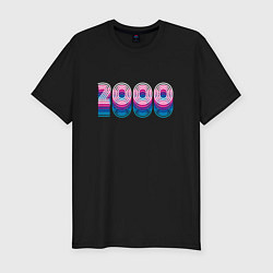 Мужская slim-футболка 2000 год ретро неон