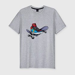 Мужская slim-футболка Ботинок на скейте