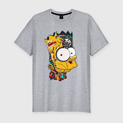Мужская slim-футболка Cyber-Bart - Simpsons family