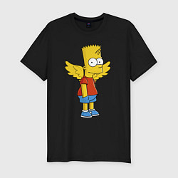 Мужская slim-футболка Барт Симпсон - единорог