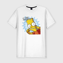 Мужская slim-футболка Барт Симпсон корчит рожицу!
