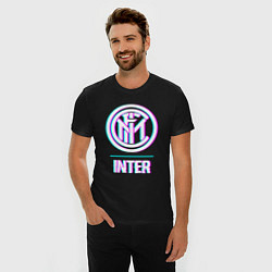 Футболка slim-fit Inter FC в стиле glitch, цвет: черный — фото 2