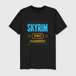 Мужская slim-футболка Игра Skyrim pro gaming