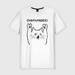 Футболка slim-fit Disturbed - rock cat, цвет: белый