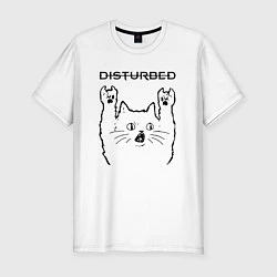 Мужская slim-футболка Disturbed - rock cat