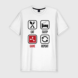 Мужская slim-футболка Eat - sleep - Rust - repeat