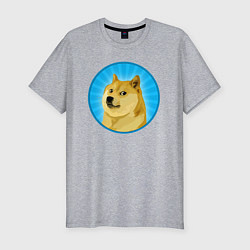 Мужская slim-футболка Знак пёсика Доге