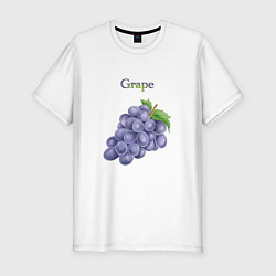 Футболка slim-fit Grape виноград, цвет: белый
