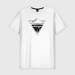 Мужская slim-футболка Внедорожник в горах