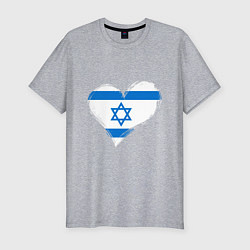 Мужская slim-футболка Сердце - Израиль