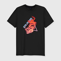 Мужская slim-футболка Retrowave Японский Дракон