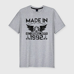Мужская slim-футболка Сделано в 1992 оригинальные детали