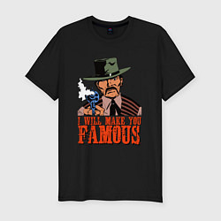 Футболка slim-fit I WILL MAKE YOU FAMOUS, цвет: черный